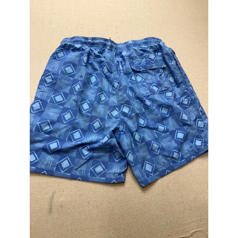 J. McLaughlin Swim Trunks Geometric Diamond Blue Large Excellent